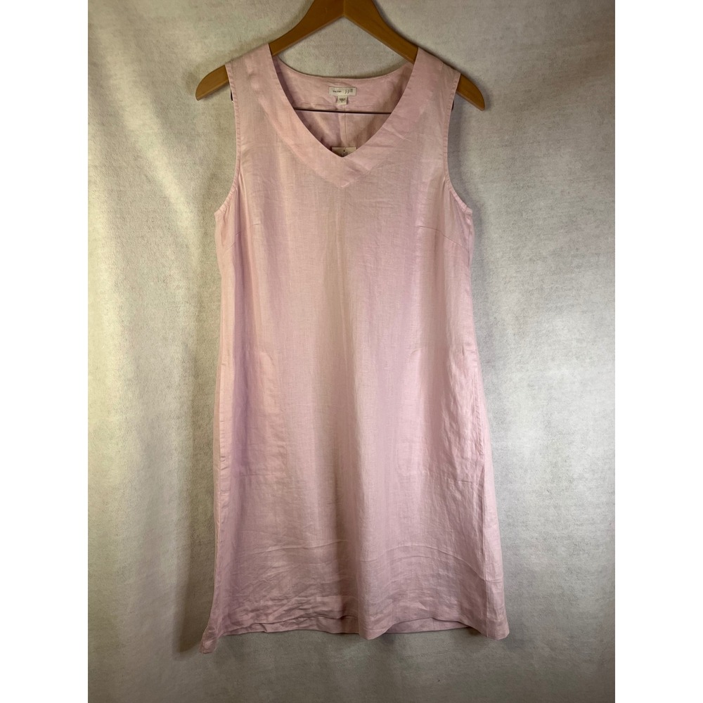 J Jill Pink Linen Dress Sleeveless V-Neck Shift NWT - Picture 1 of 4